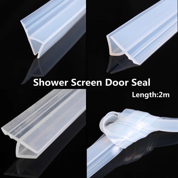 2M 6/8mm Bath Shower Screen Door Sealing Strip for Glass Thickness Seal 6.5ft Door Window Glass Fixture Accessories