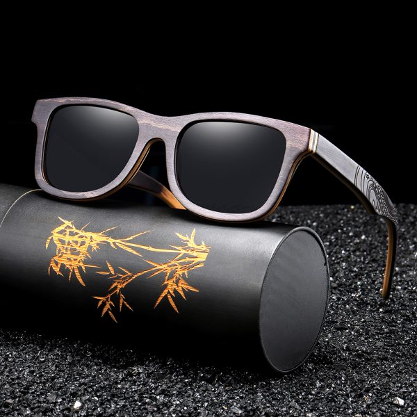 GM Luxury Skateboard Wood Sunglasses Vintage Black Frame Wooden Sunglasses Women Polarized Men’s Bamboo Wood Sunglasses S5832