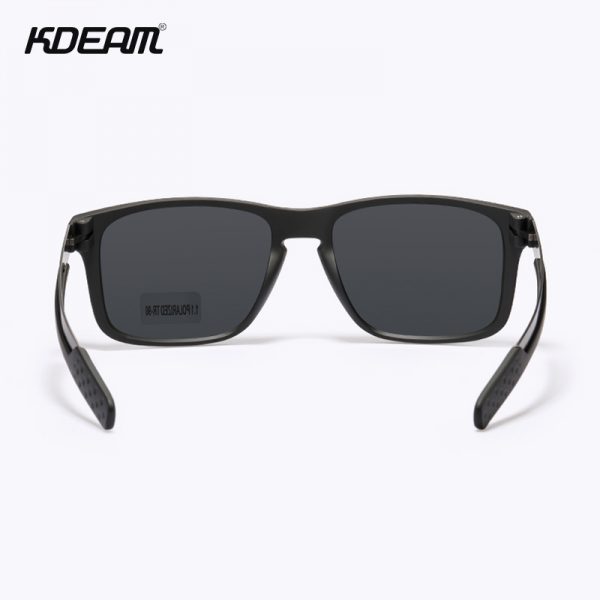 KDEAM Rectangular Polarized Sunglasses Men Outdoor Driving Sun Glasses Man TR90 Flexible Frame Mix Stainless Steel Temple