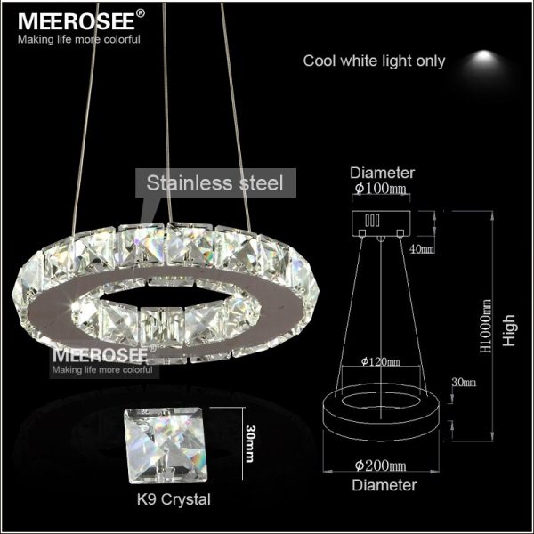 LED Crystal Chandelier Light for Aisle Porch Hallway Stairs Crystal Ring dining light wth LED Light Bulb 8 Watt 100% Guarantee