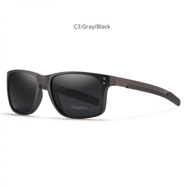 KDEAM Rectangular Polarized Sunglasses Men Outdoor Driving Sun Glasses Man TR90 Flexible Frame Mix Stainless Steel Temple