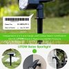LITOM 12 LEDs Solar Landscape Spotlights, IP67 Waterproof Solar Powered Wall Lights 2-in-1 Wireless Outdoor Solar Landscaping Light for Yard Garden Driveway Porch Walkway Pool Patio (Cold White)