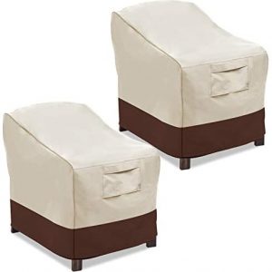 Vailge Patio Chair Covers, Lounge Deep Seat Cover, Heavy Duty and Waterproof Outdoor Lawn Patio Furniture Covers (2 Pack - Large, Beige & Brown)