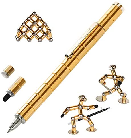 asuku Magnetic Sculpture Building Toys Building Blocks, Eliminate Pressure Fidget Gadgets, Relieving Stress Boredom ADHD Autism, Office and Home Decoration,Creative Magnetic Pen (Gold)