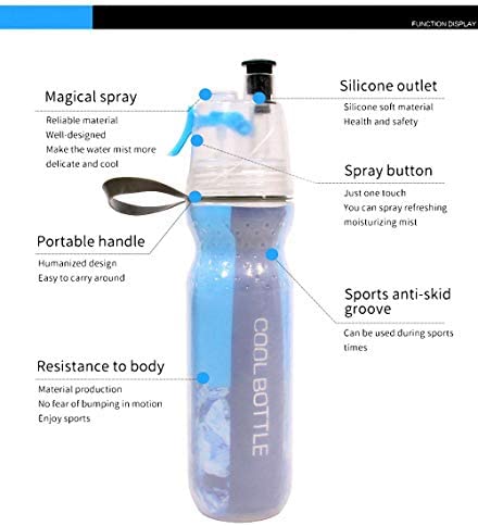 FIGO Health and household supplies Cool Bottle Bicycle Outdoor Sports Spray Bottle Portable Kettle Plastic Double Fitness Bottle Band Bottle with Classic Mist