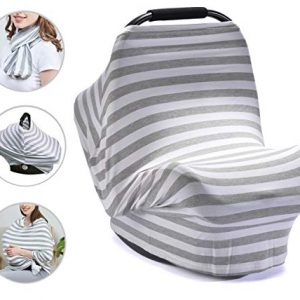 PPOGOO Nursing Cover for Breastfeeding Super Soft Cotton Multi Use for Baby Car Seat Covers Canopy Shopping Cart Cover Scarf Light Blanket Stroller Cover