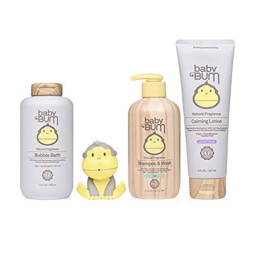Baby Bum Duke’s Rad Bath Set | Full Size Bath Essentials 4-Piece Gift Set with Toy for Sensitive Skin with Nourishing Coconut Oil | Natural and Coconut Lavender Fragrance | Gluten Free and Vegan