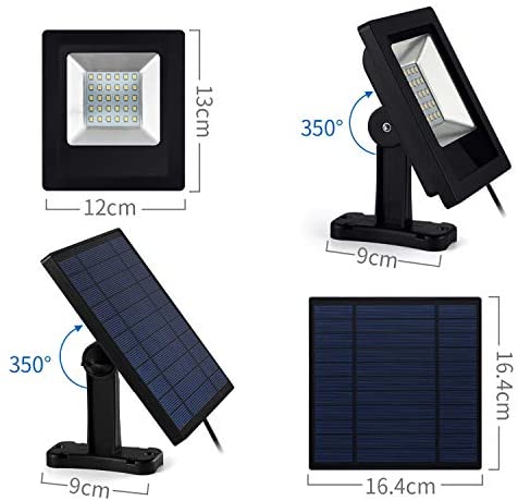 Solar Lights Outdoor, Hikeren IP65 Waterproof Solar Lights(White Light), 30 LED Spotlight, Easy-to-Install Security Lights for Front Door, Yard, Garage, Deck