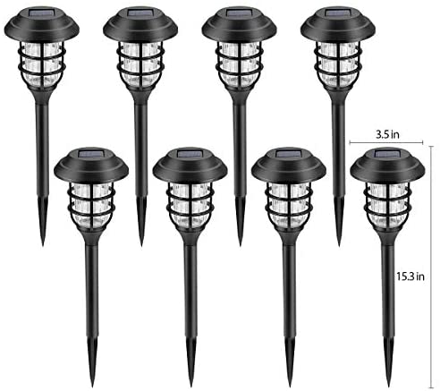 Solpex 8 Pack Solar Pathway Lights Outdoor, Solar Powered Garden Lights, Waterproof Led Path Lights for Patio, Lawn, Yard and Landscape-(Cold White)