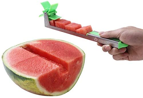Melon Cutter Watermelon Cubes Slicer - Yueshico Stainless Steel Windmill Watermelon Cutter Knife Corer Fruit Vegetable Tools Kitchen Gadgets