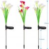 WOSPORTS Solar Lights Outdoor Garden Stake Flower Lights, Multi Color Changing LED Lily Solar Powered Lights for Patio, Lawn, Garden, Yard Decoration (Solar Lights Outdoor 3Pack)