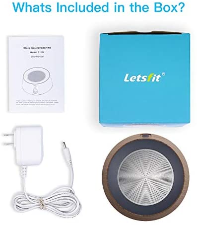 Letsfit White Noise Machine with Night Light for Sleeping, Sound Machine with 14 Soothing Soundtracks, Adjustable Night-Light Sleep Machine for Nursery, Office Privacy & Household