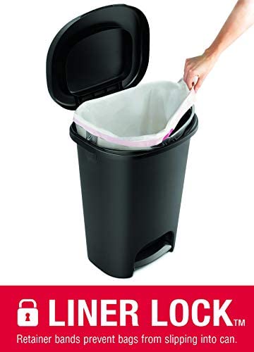 Rubbermaid NEW 2019 VERSION Step-On Lid Trash Can for Home, Kitchen, and Bathroom Garbage, 13 Gallon, Black