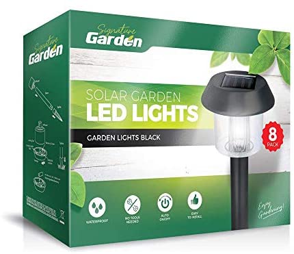 Signature Garden Solar Garden Lights 8 Pack Super-Bright 15 Lumens