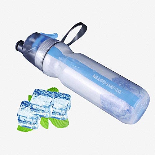 FIGO Health and household supplies Cool Bottle Bicycle Outdoor Sports Spray Bottle Portable Kettle Plastic Double Fitness Bottle Band Bottle with Classic Mist