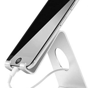 Cell Phone Stand, Lamicall Phone Stand : Cradle Dock Holder Compatible with All Android Smartphone iPhone 11 Pro Xs Xs Max Xr X 8 7 6 6s Plus 5 5s 5c Charging, Universal Accessories Desk - Silver