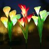 WOSPORTS Solar Lights Outdoor Garden Stake Flower Lights, Multi Color Changing LED Lily Solar Powered Lights for Patio, Lawn, Garden, Yard Decoration (Solar Lights Outdoor 3Pack)