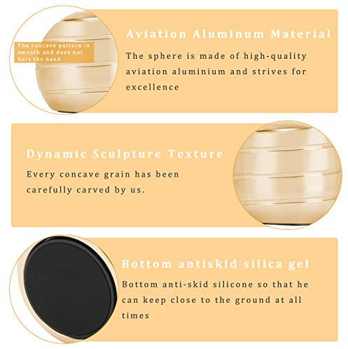 CaLeQi Desktop Ball Transfer Gyro Aluminum Alloy Kinetic Desk Toy Stress Relief Office Executive Gadgets Metal Ball Full Disassembly Rotary Decompression Toy-Small (Gold)