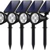 InnoGear Solar Lights Outdoor, Upgraded Waterproof Solar Powered Landscape Spotlights 2-in-1 Wall Light Decorative Lighting Auto On/Off for Pathway Garden Patio Yard Driveway Pool, Pack of 4 (White)
