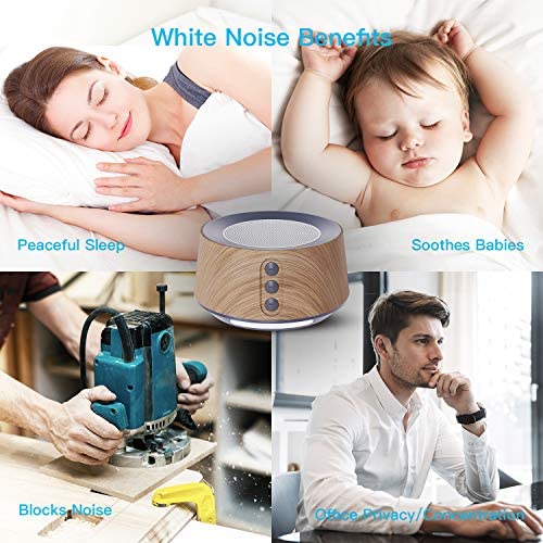 Letsfit White Noise Machine with Night Light for Sleeping, Sound Machine with 14 Soothing Soundtracks, Adjustable Night-Light Sleep Machine for Nursery, Office Privacy & Household