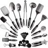 25-Piece Stainless Steel Kitchen Utensil Set | Non-Stick Cooking Gadgets and Tools Kit | Durable Dishwasher-Safe Cookware Set | Kitchenware Gift Idea, Best New Apartment Essentials