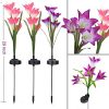 Outdoor Solar Garden Stake Lights, 3 Pack Solar Powered Flower Lights with 12 Lily Flower, Multi-Color Changing LED Solar Landscape Decorative Lights for Garden, Patio, Backyard Solar Flower Lights