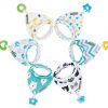 Baby Bandana Drool Bibs 6-Pack and Teething Toys 6-Pack Made with 100% Organic Cotton, Super Absorbent and Soft Unisex (Vuminbox) (6-Pack Unisex)