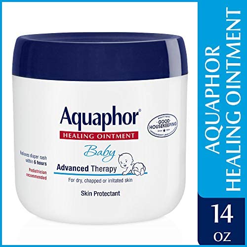 Aquaphor Baby Healing Ointment - Advance Therapy for Diaper Rash, Chapped Cheeks and Minor Scrapes - 14. oz Jar