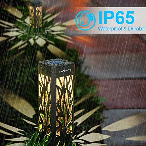 URPOWER Solar Lights Outdoor Upgraded Solar Pathway Lights with Bigger Solar Panel & Longer Working Time IP65 Waterproof Solar Garden Lights for Landscape Lawn Patio Path Driveway (Warm White 8 Pack)