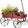Amish Wagon Decorative Indoor/Outdoor Garden Backyard Planter, Red