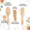 Baby Hair Brush and Comb Set for Newborn - Natural Wooden Hairbrush with Soft Goat Bristles for Cradle Cap - Perfect Scalp Grooming Product for Infant, Toddler, Kids - Baby Registry Gift