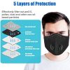 Colbiz Dust Mask Reusable Activated Carbon Windproof Dustproof Masks with 5 Filters, Adjustable Breathable Sports Face Mask for Running Cycling Motorcycle Mowing Woodworking Outdoor Activities