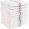 KAF Home Classic Farmhouse Stripe Kitchen Towels | Set of 12, 15" x 25", 100% Pure Cotton Dish Towels | Perfect Bar Towel Dish Cloths for Cooking, Cleaning, and Dining (Charcoal)