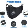 Colbiz Dust Mask Reusable Activated Carbon Windproof Dustproof Masks with 5 Filters, Adjustable Breathable Sports Face Mask for Running Cycling Motorcycle Mowing Woodworking Outdoor Activities