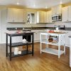 Casual Home Kitchen Island with Solid American Hardwood Top, White
