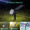Nekteck Solar Lights Outdoor,10 LED Landscape Spotlights Solar Powered Wall Lights 2-in-1 Wireless Adjustable Security Decoration Lighting for Yard Garden Walkway Porch Pool Driveway,Warm White