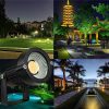 Outdoor Landscape LED Lighting 5W Waterproof Graden Lights COB Led Spotlights with Spiked Stand for Lawn Decorative Lamp US 3- Plug 3500K Warm White Lights (2 Packs)