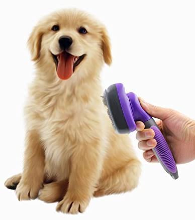 Hertzko Self Cleaning Slicker Brush – Gently Removes Loose Undercoat, Mats and Tangled Hair – Your Dog or Cat Will Love Being Brushed with The Grooming Brush