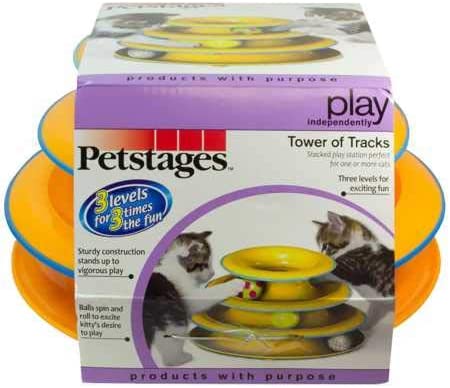 Petstages Cat Tracks Cat Toy - Fun Levels of Interactive Play - Circle Track with Moving Balls Satisfies Kitty’s Hunting, Chasing & Exercising Needs