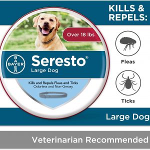 Bayer Animal Health Seresto Flea and Tick Collar for Dogs, 8-Month Tick and Flea Control for Dogs