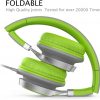 AILIHEN C8 Foldable Wired Headphones with Microphone and Volume Control for Cellphones Tablets Smartphones Laptop Computer PC Mp3/4 (Gray/Green)