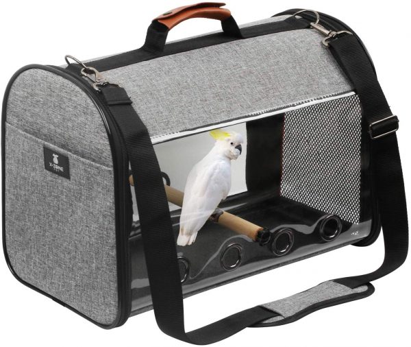 X-ZONE PET Bird Travel Bag Portable Pet Bird Parrot Carrier Transparent Breathable Travel Cage,Lightweight Bird Carrier,Bird Travel Cage
