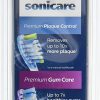 Genuine Philips Sonicare toothbrush head : C3 Premium Plaque Control, G3 Premium Gum Care & W3 Premium White, HX9073/65, 3 pk, White